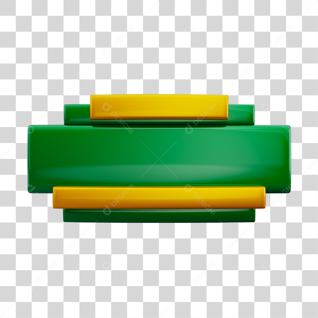 Placa Para Composição de Texto Verde e Amarelo Elemento 3D PNG
