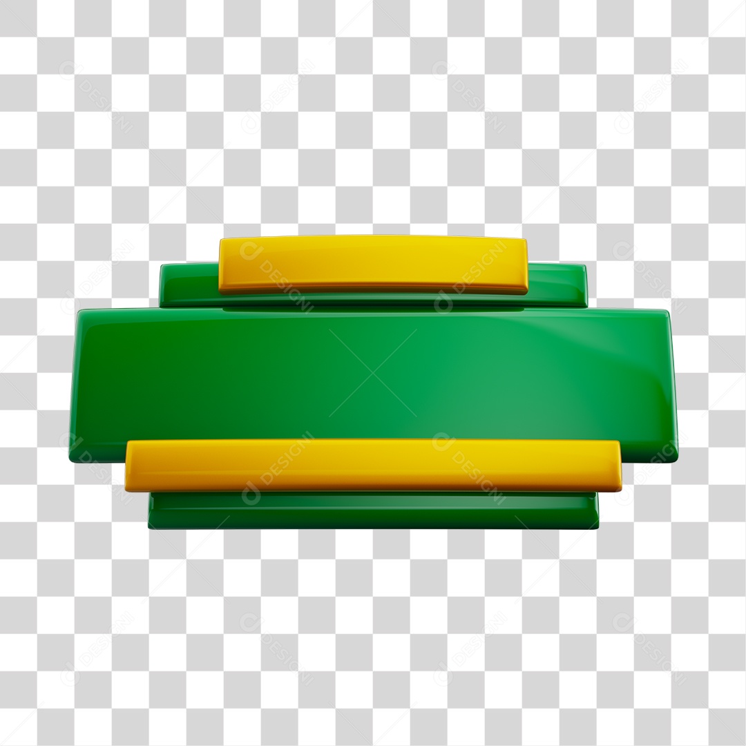 Placa Para Composição de Texto Verde e Amarelo Elemento 3D PNG