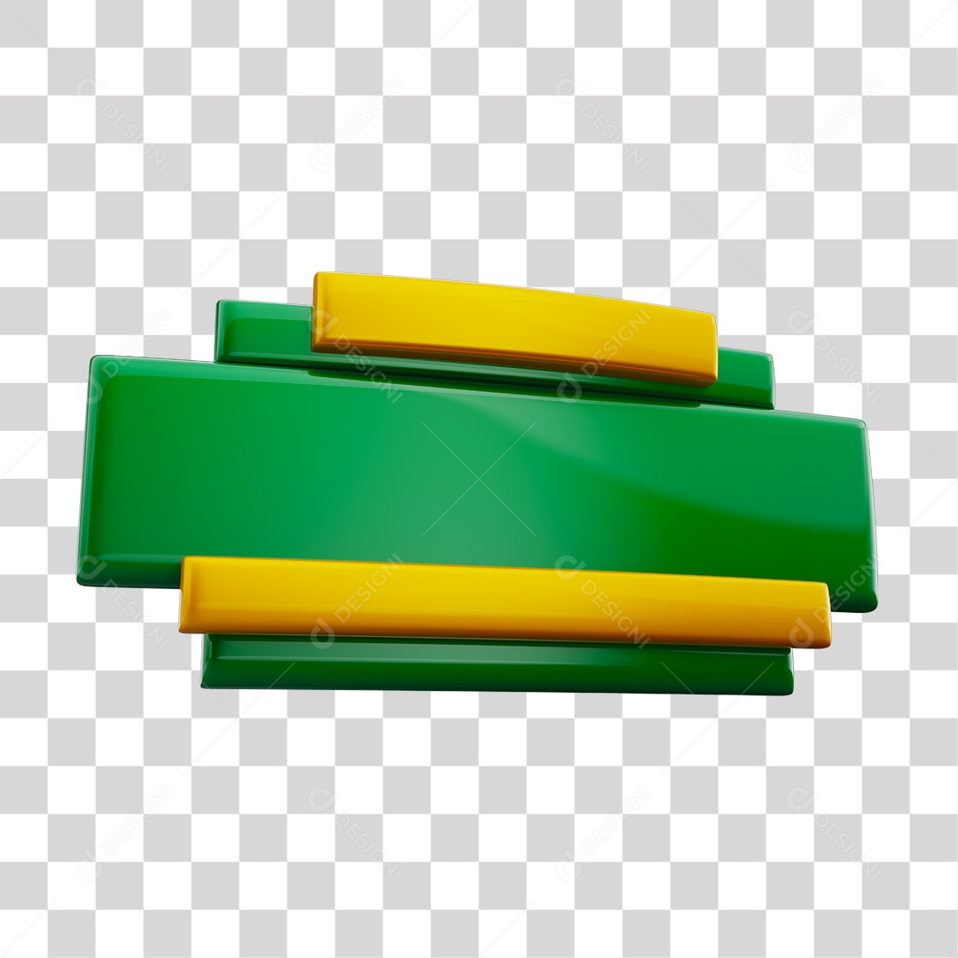 Placa Para Composição de Texto Verde e Amarelo Elemento 3D PNG