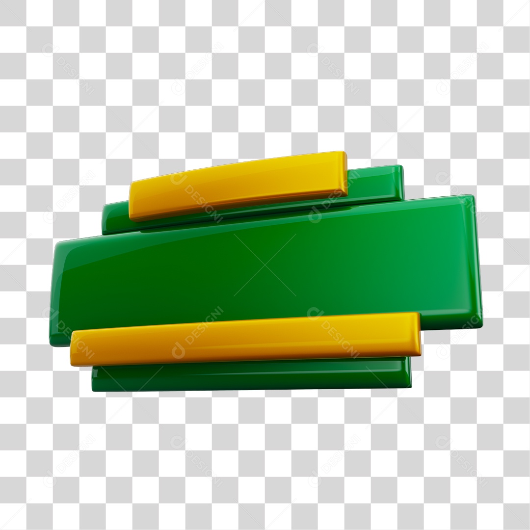Placa Para Composição de Texto Verde e Amarelo Elemento 3D PNG