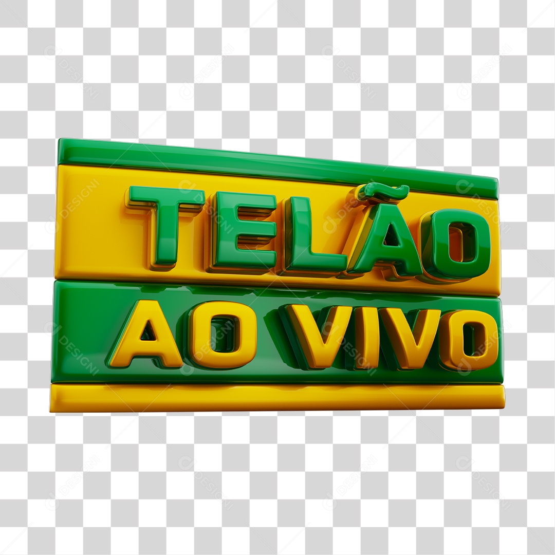Selo 3D Live Screen Green and Yellow Colors Transparent PNG