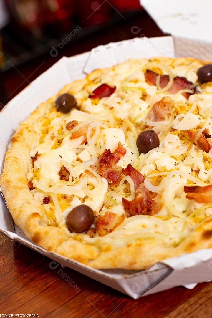 Pizza de frango com bacon