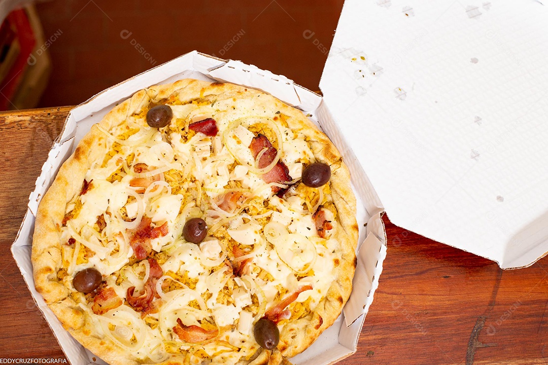 Pizza de frango com bacon