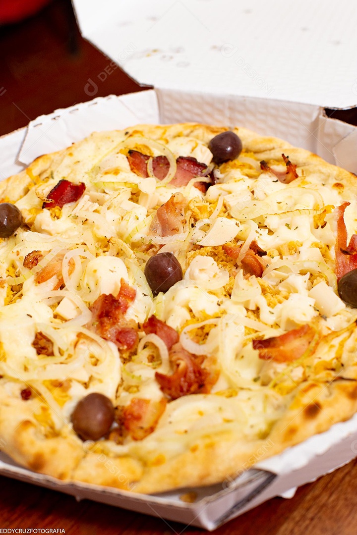 Pizza de frango com bacon