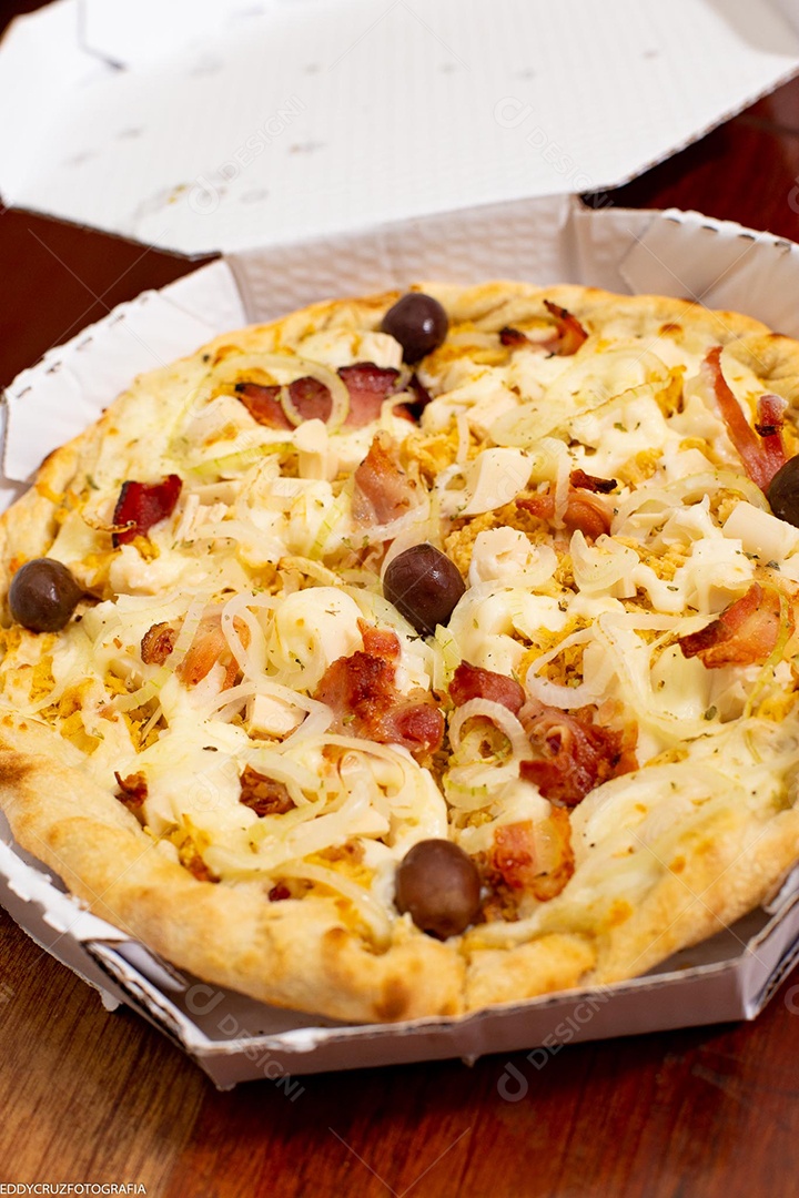 Pizza de frango com bacon