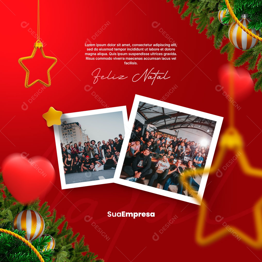 Feliz Natal E Um Próspero Ano Novo Social Media PSD Editável