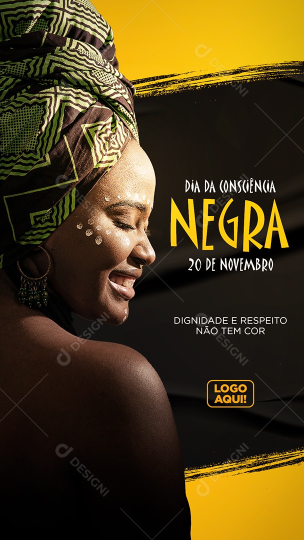 Story Dignidade e Respeito não Tem Cor Dia da Consciência Negra Social Media PSD Editável