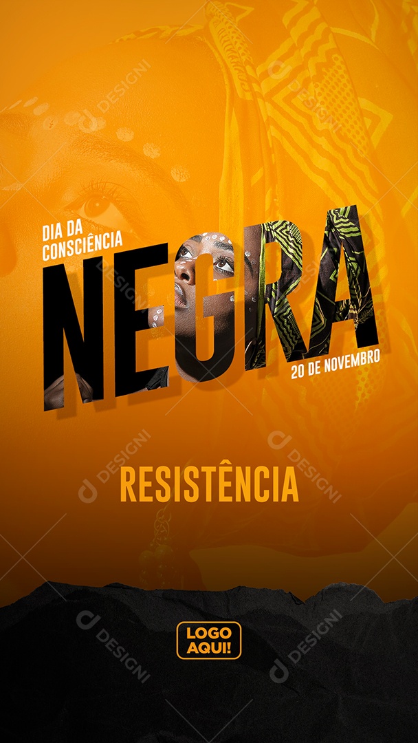 Story Resistência Dia da Consciência Negra Social Media PSD Editável