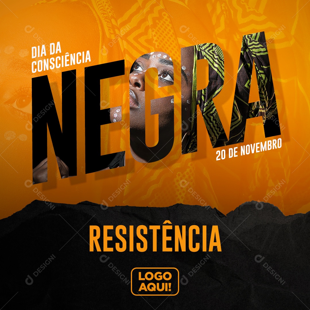 Resistência Dia da Consciência Negra Social Media PSD Editável