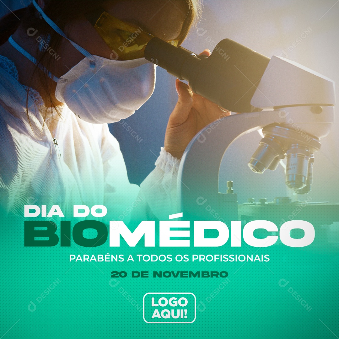 Parabéns a Todos Os Profissionais Dia do Biomédico Social Media PSD Editável