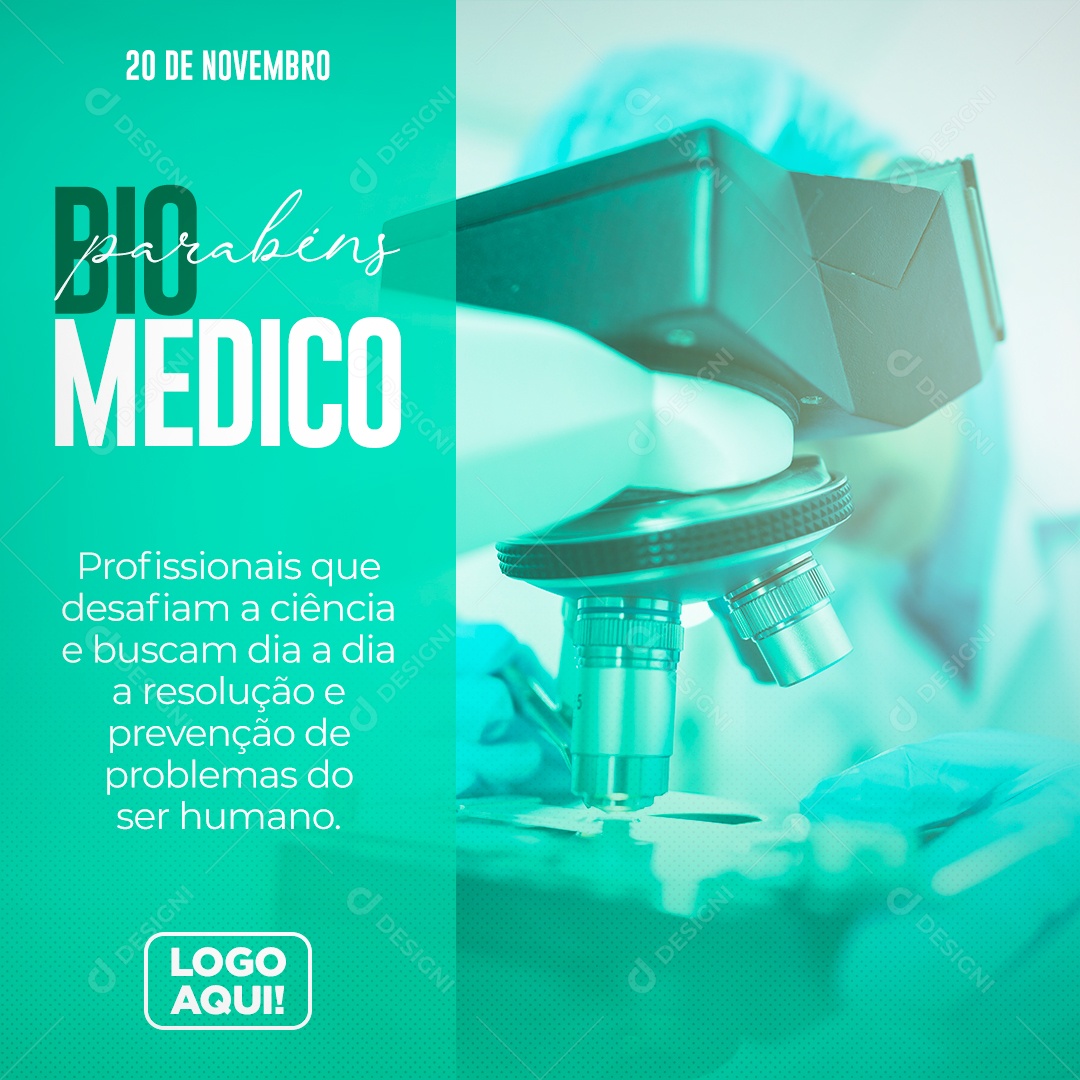Profissionais Que Desafiam a Ciência Dia do Biomédico Social Media PSD Editável