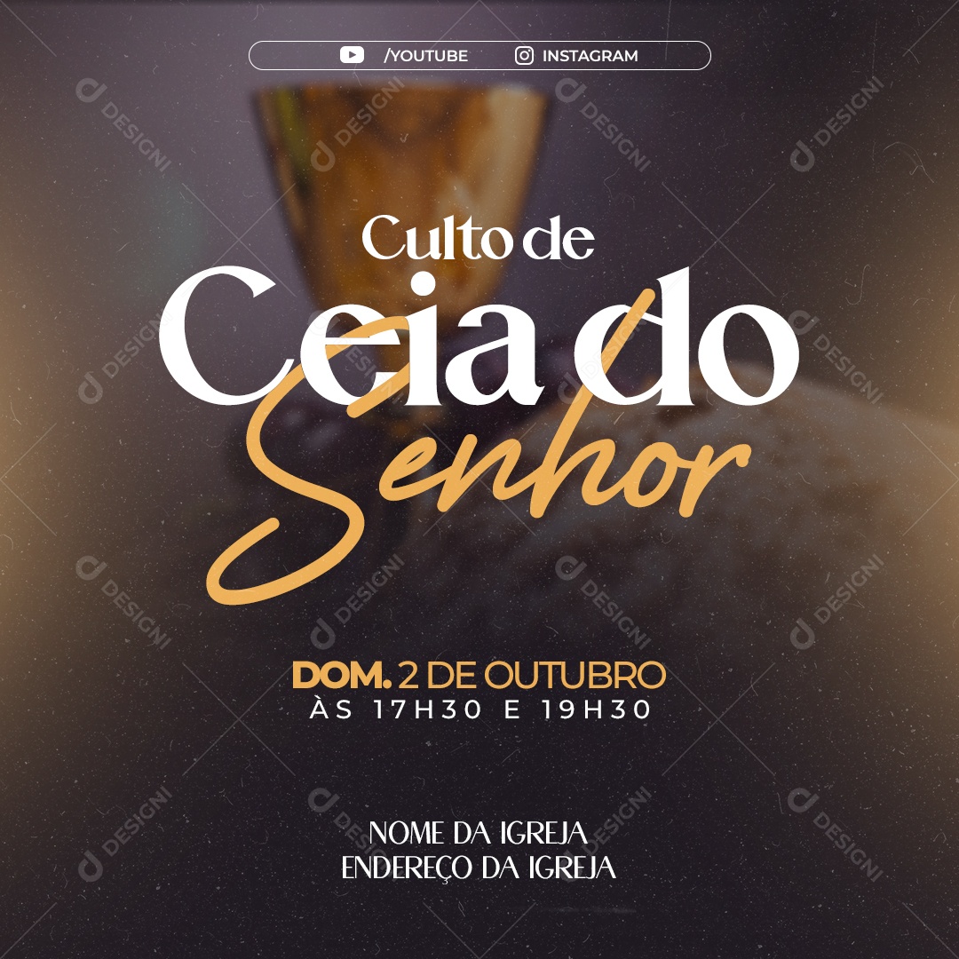 Social Media Igreja Ceia do Senhor PSD Editável