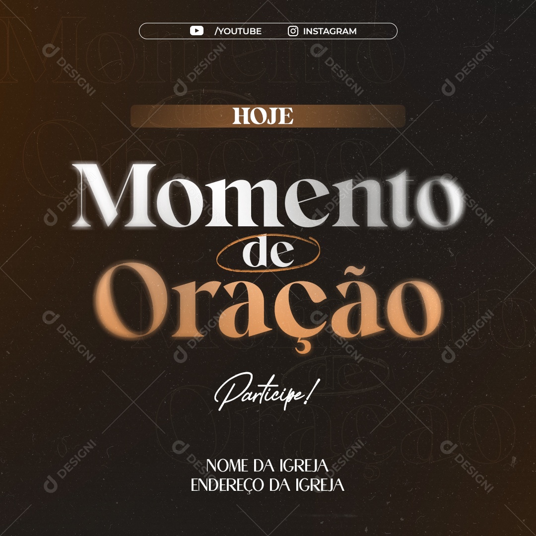 Social Media Church Moment of Prayer Editable PSD