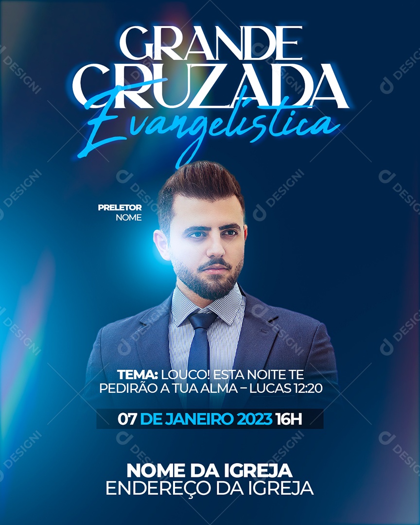 Social Media Flyer Igreja Grande Cruzada PSD Editável