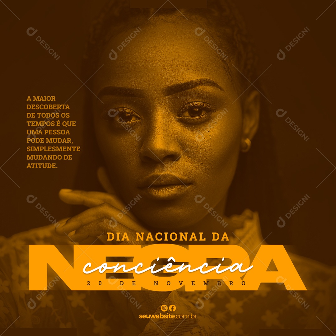 Dia da Consciência Negra 20 de Novembro Social Media PSD Editável