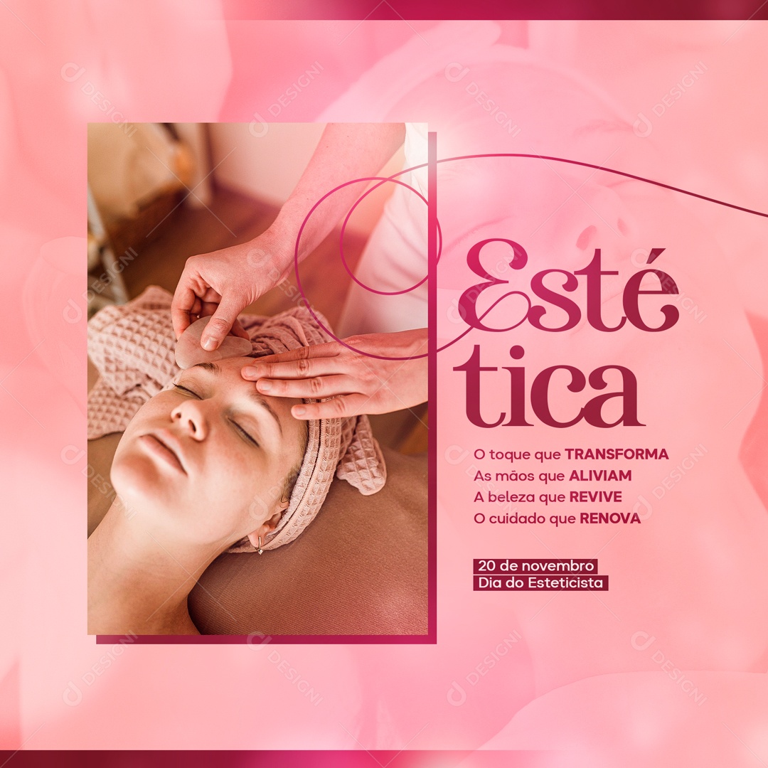 Social Media Dia Do Esteticista 20 De Novembro Parabéns PSD Editável