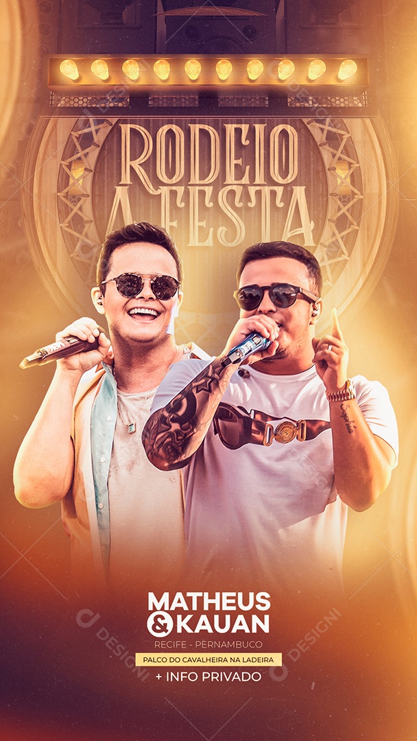 Story Rodeio a Festa Matheus e Kauan Flyer Social Media PSD Editável