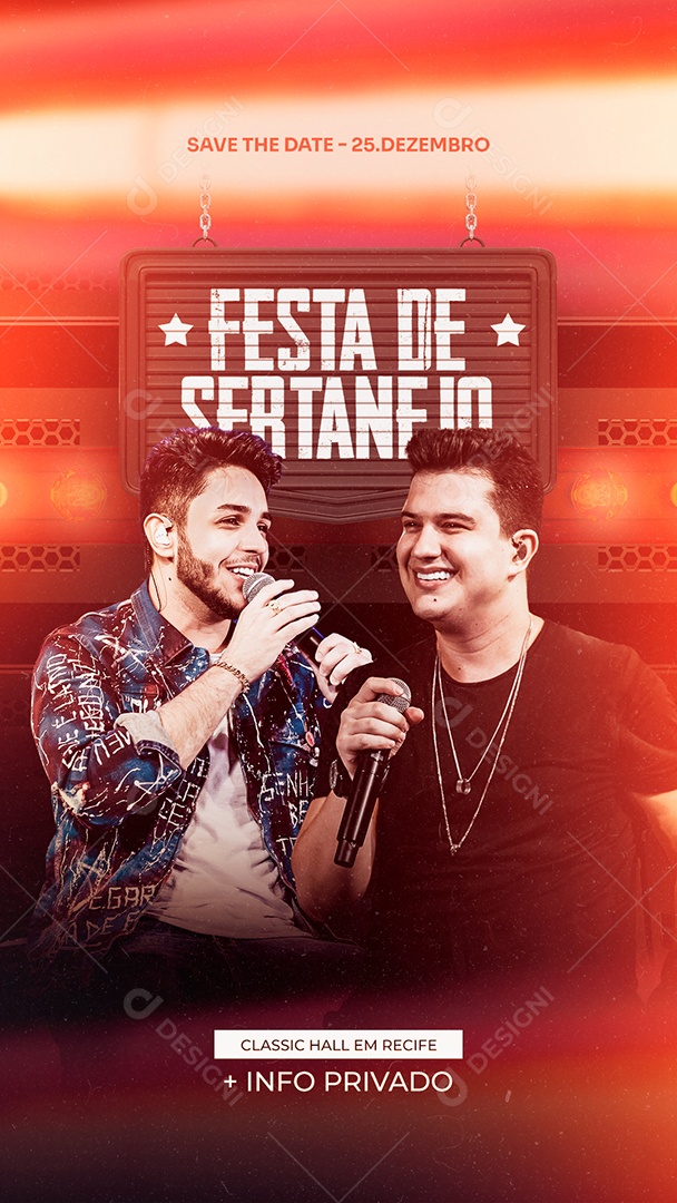 Story Festa de Sertanejo Hugo & Guilherme Flyer Social Media PSD Editável