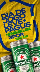 Story Dia de Jogo Leve + Pague - Heineken Lata Cervejaria Social Media PSD Editável