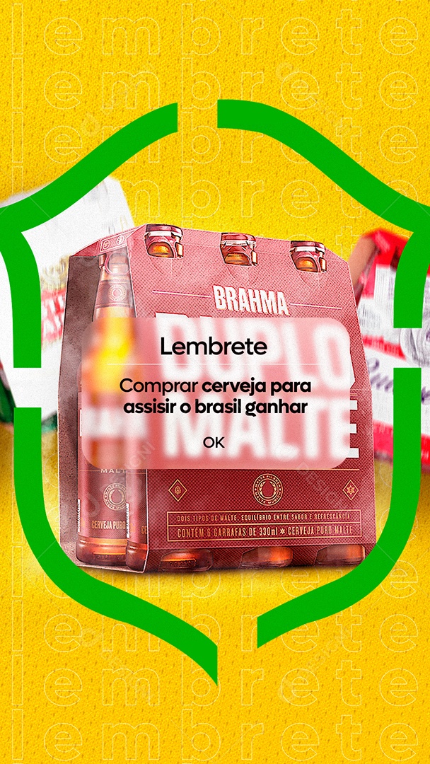 Story Compre Cerveja para Assistir o Brasil Ganhar Cervejaria Social Media PSD Editável