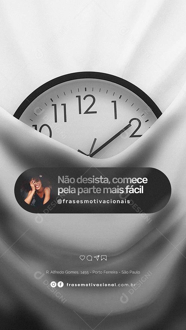 Story Não Desista Comece Pela Parte Mais Fácil Frase Motivacional Social Media PSD Editável