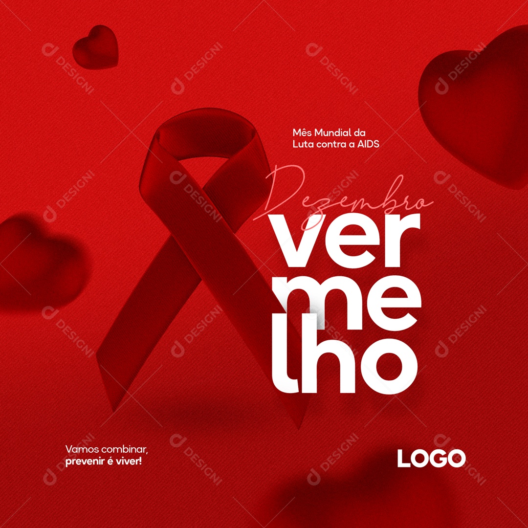 Dezembro Vermelho Mês De Prevenção Ao HIV e Aids Social Media PSD Editável