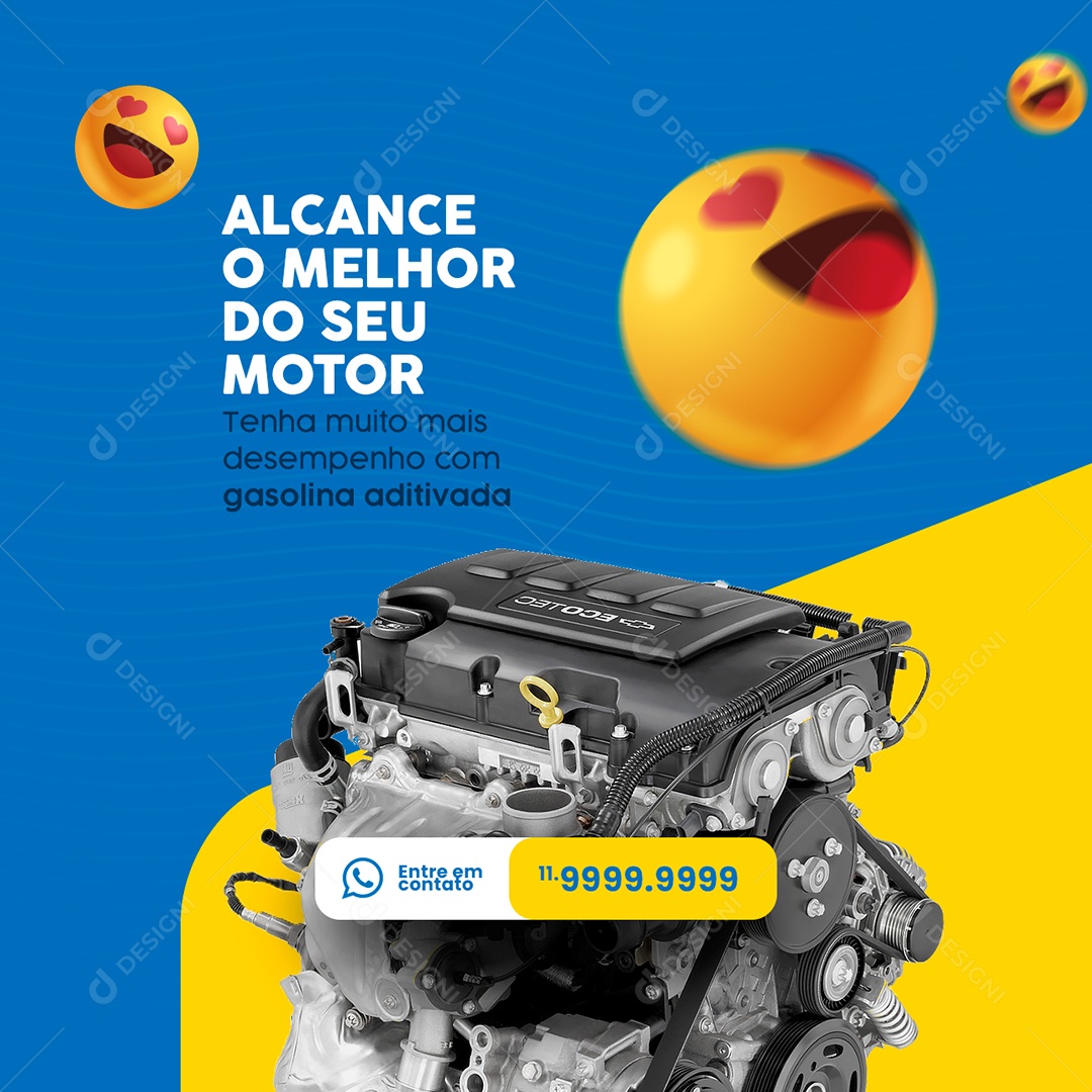 Alcance o Melhor do seu Motor Posto de Combustível Social Media PSD Editável