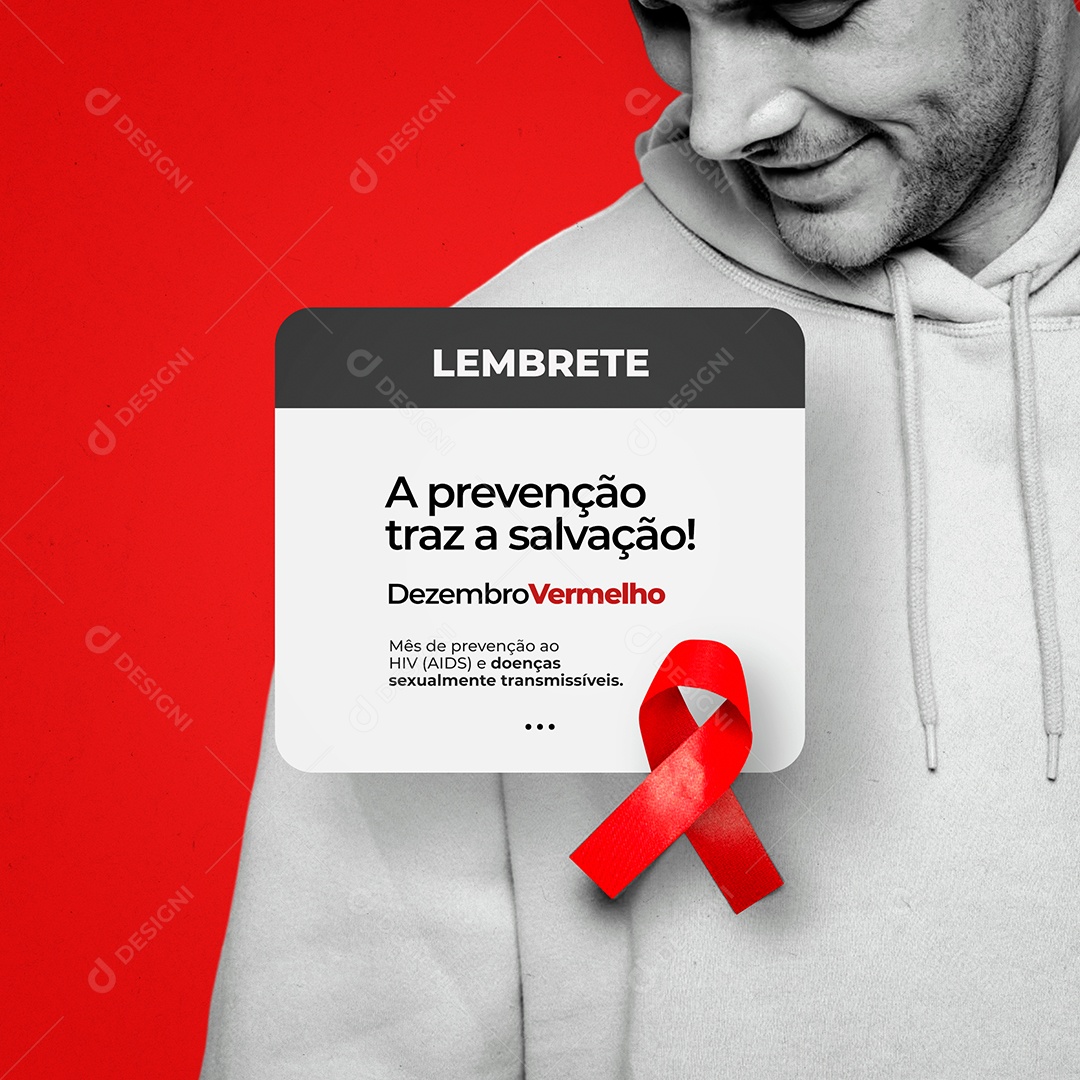 Dezembro Vermelho Mês De Prevenção Ao HIV e Aids Social Media PSD Editável