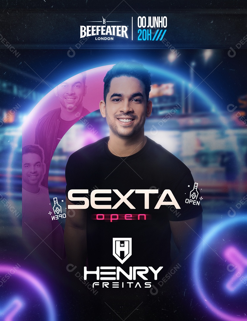 Social Media Flyer Shows Eventos Henry Freitas PSD Editável
