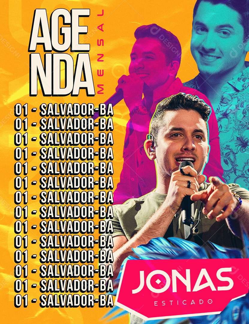 Social Media Flyer Shows Eventos Agenda Mensal PSD Editável