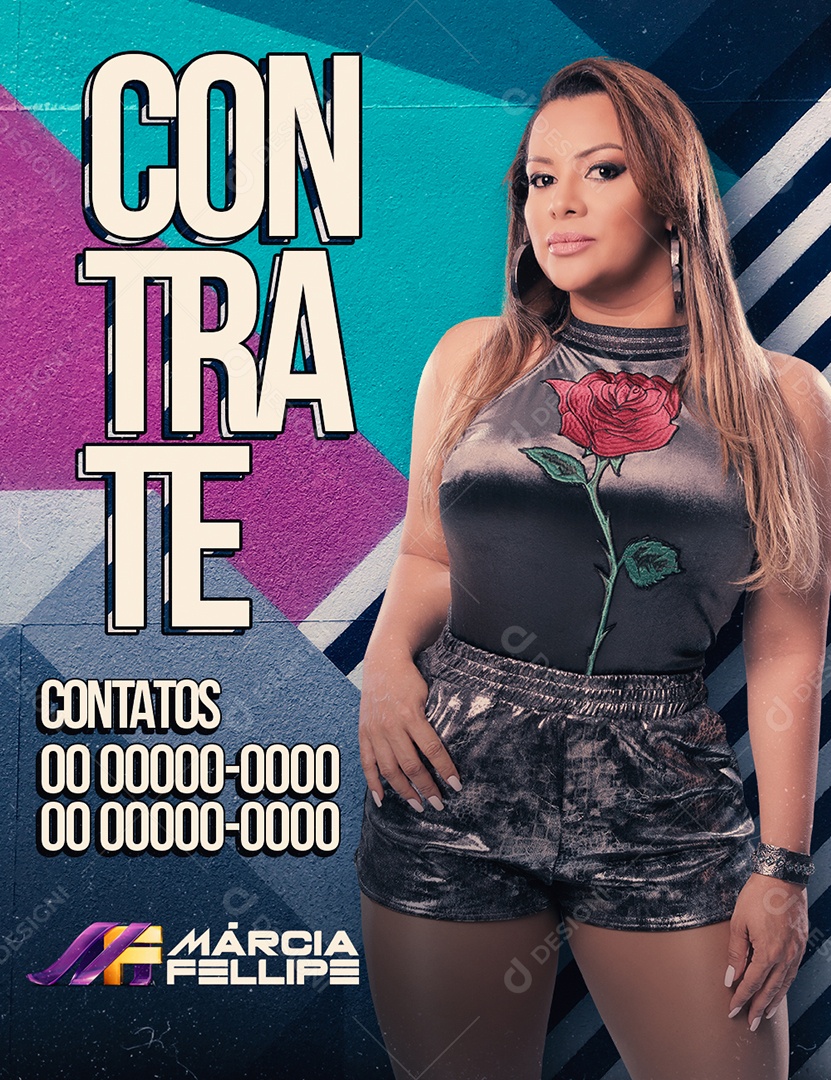 Social Media Flyer Shows Eventos Controle Márcia Fellipe PSD Editável