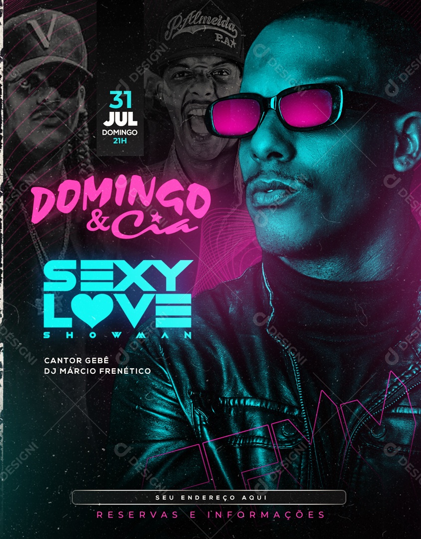 Social Media Flyer Show Evento Domingo & Cia PSD Editável