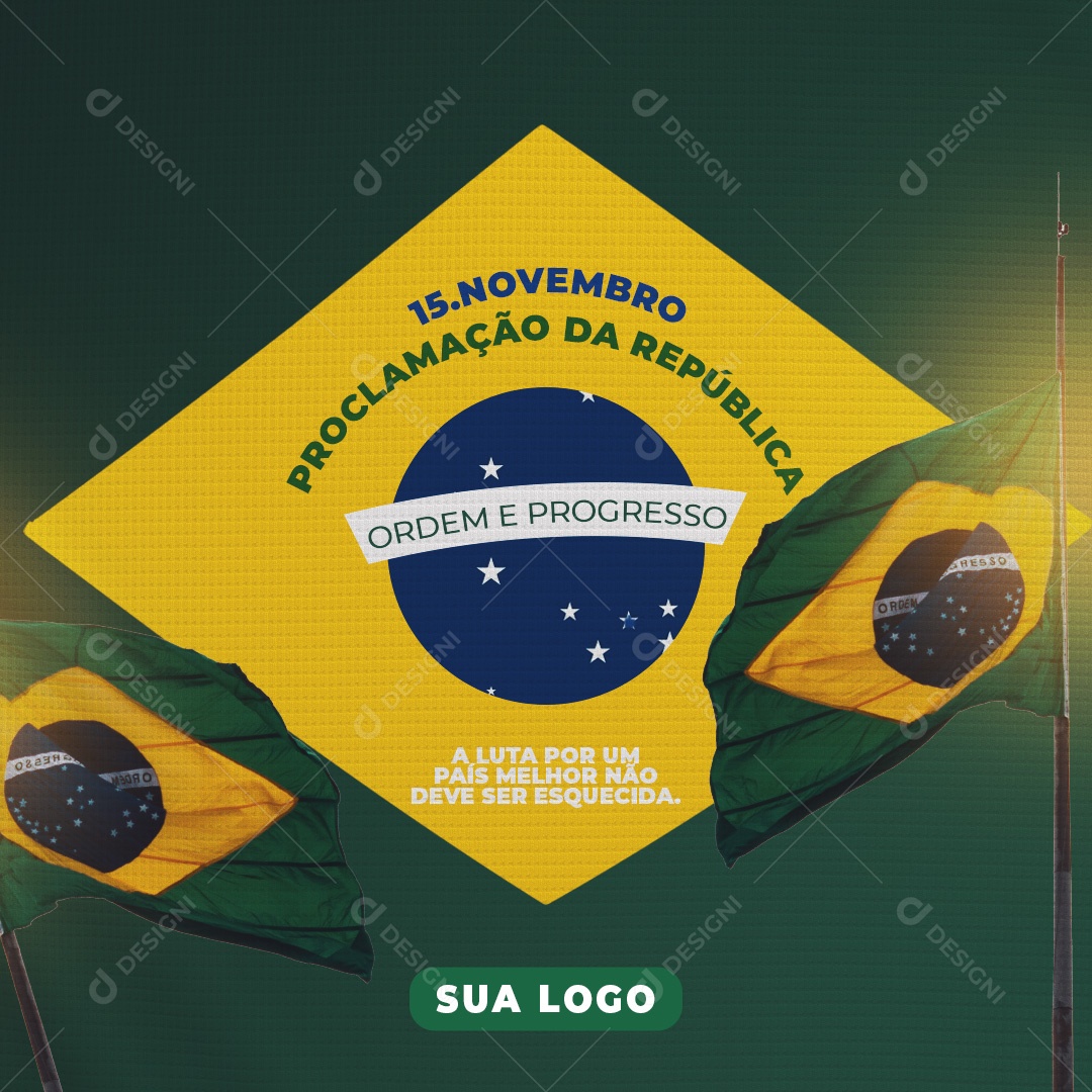 Dia da Proclamação da República 15 de Novembro Social Media PSD Editável