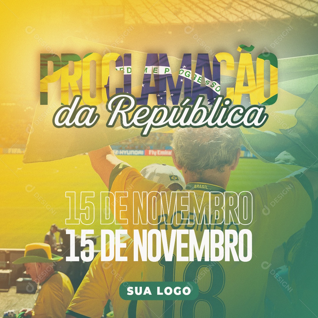 Dia da Proclamação da República 15 de Novembro Social Media PSD Editável