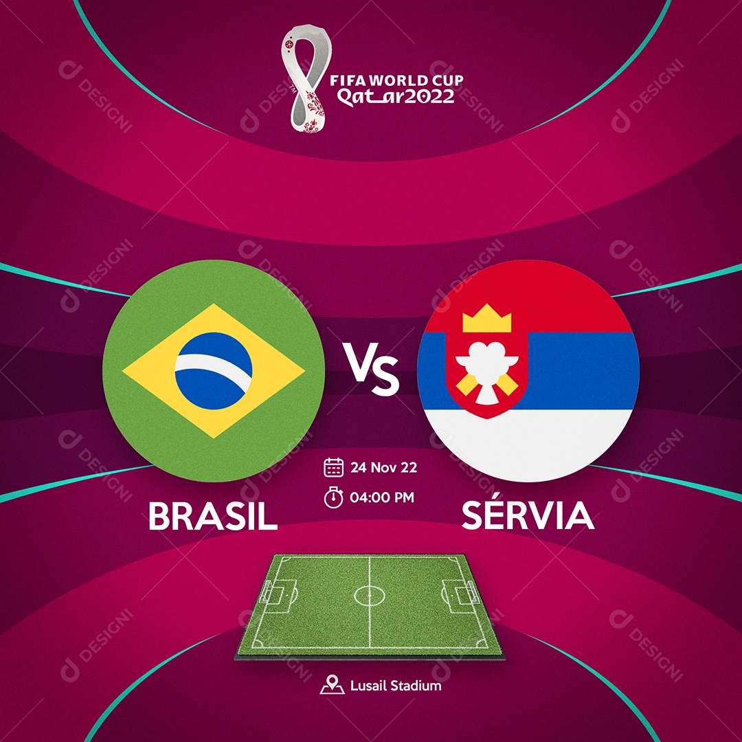 Social Media Copa do Mundo Brasil x Servia PSD Editável