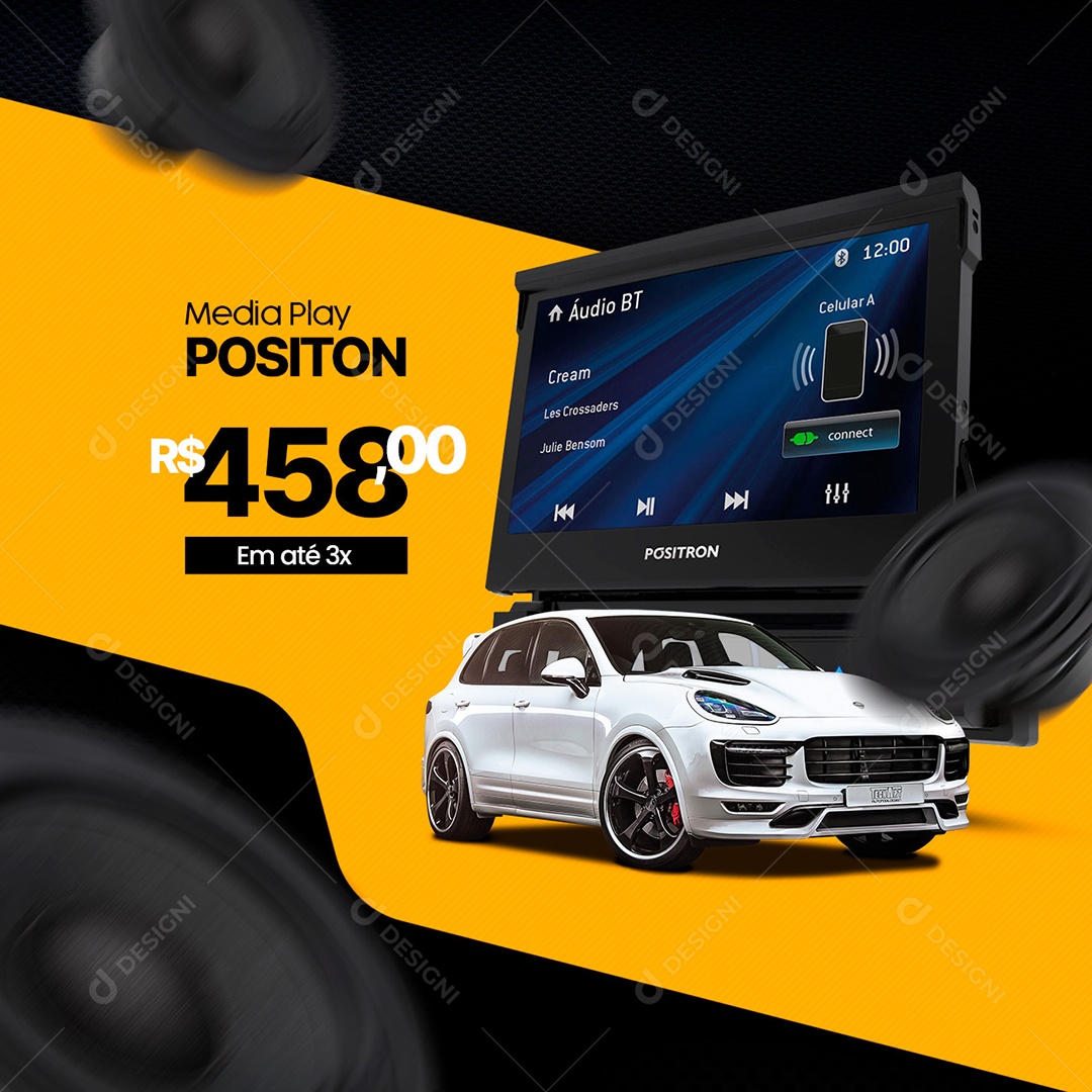 Media Play Positon Oficina Mecânica Social Media PSD Editável