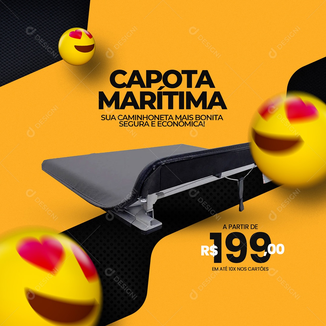 Capota Marítima Sua Caminhonete mais Bonita Oficina Mecânica Social Media PSD Editável