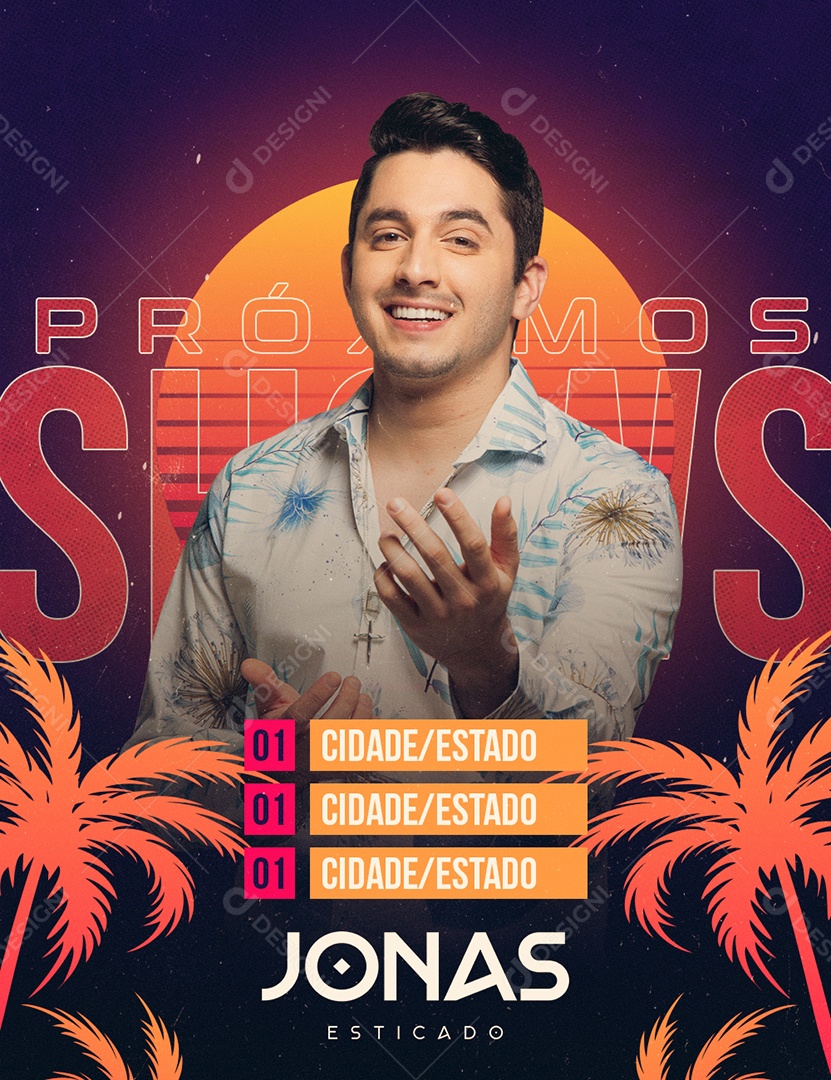 Flyer Agenda de Jonas Esticado Social Media PSD Editável