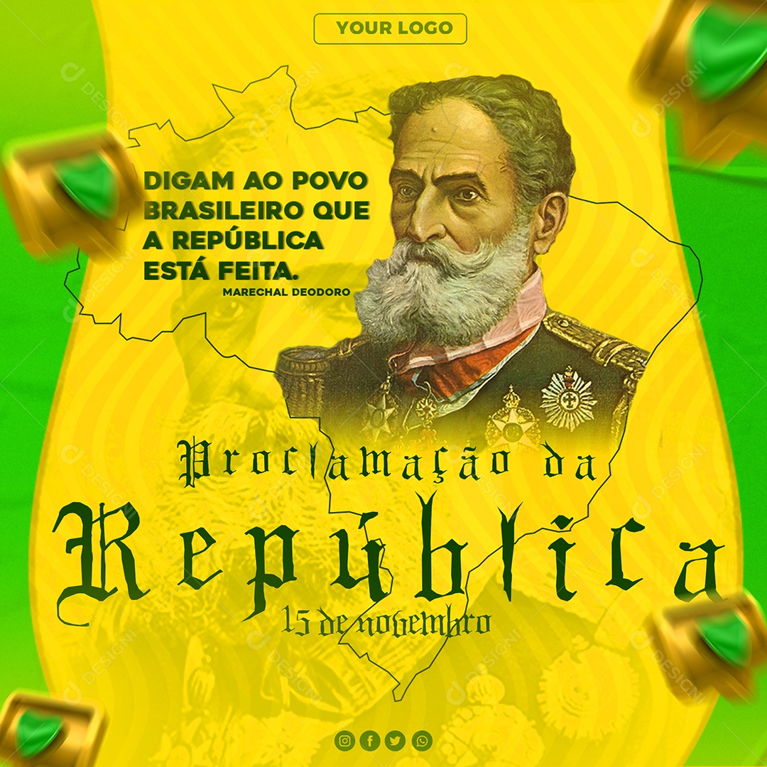 Social Media Dia da Proclamação Da República 15 de Novembro PSD Editável