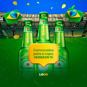 Convocados para a Copa Heineken´s Cervejaria Copa Mundo Social Media PSD Editável