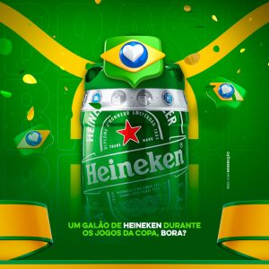 Um Galão de Heineken Durante os Jogos da Copa Mundo Social Media PSD Editável