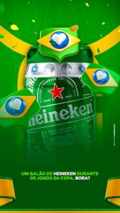 Story Um Galão de Heineken Durante os Jogos da Copa Mundo Social Media PSD Editável