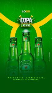 Story Copa ao Vivo Assista Conosco Cervejaria Copa Mundo Social Media PSD Editável