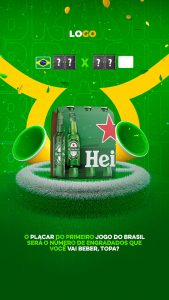 Story O Placar do Primeiro Jogo do Brasil Cervejaria Copa Mundo 2022 Social Media PSD Editável