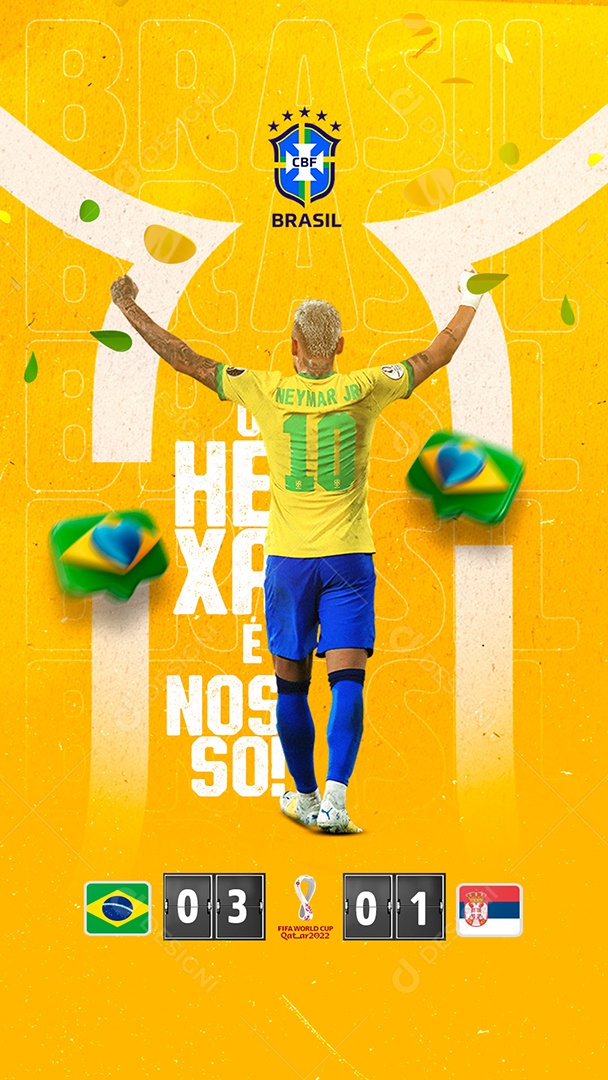 Story O Hexa é Nosso Futebol Copa Mundo Social Media PSD Editável