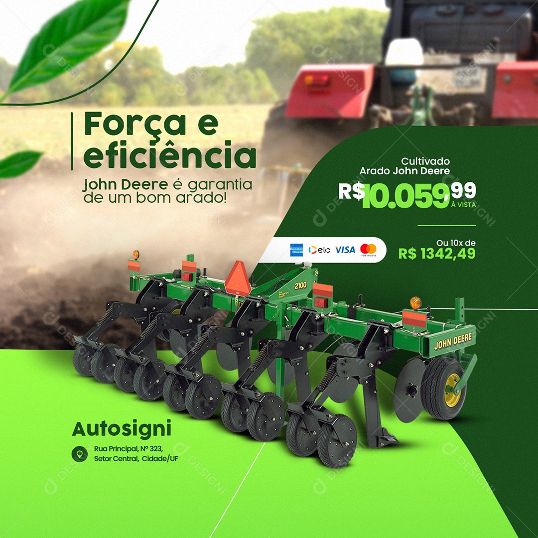 Força e Eficiência Peças Agropecuária Social Media PSD Editável