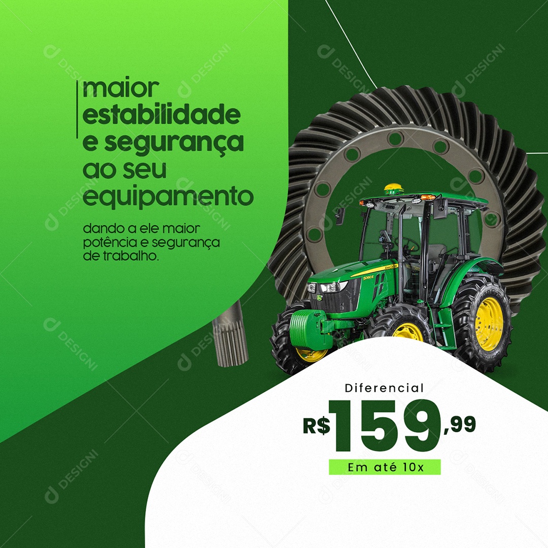 Maior Estabilidade e Segurança Peças Agropecuária Social Media PSD Editável