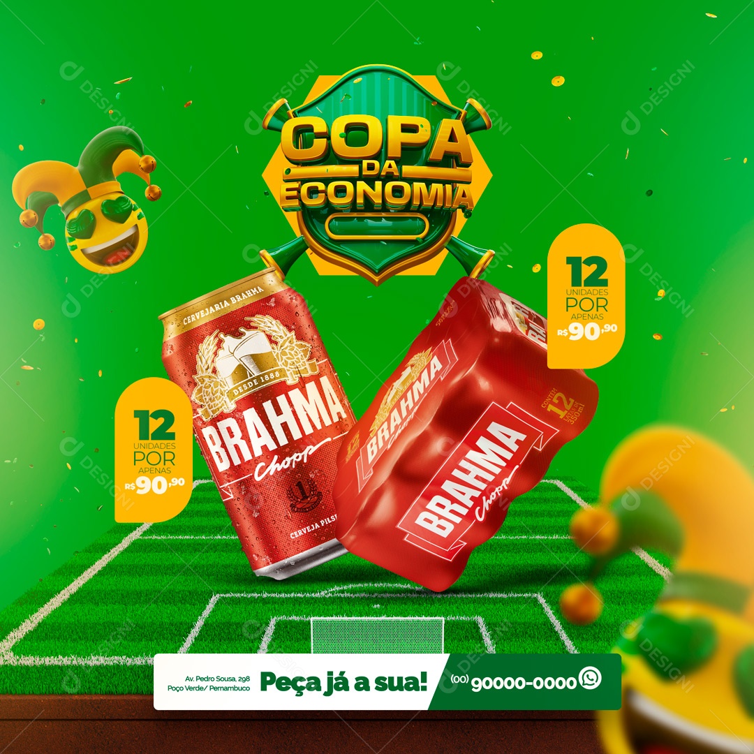 Copa da Economia Brahma Shopp Distribuidora de Bebidas Social Media PSD Editável