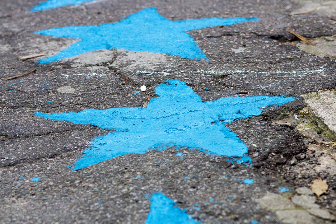 Pintura de rua típica da copa do mundo nas ruas do Rio de Janeiro.