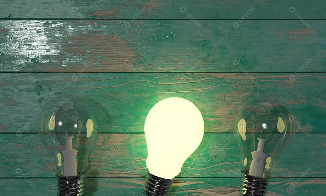 Lâmpadas sobre um fundo verde